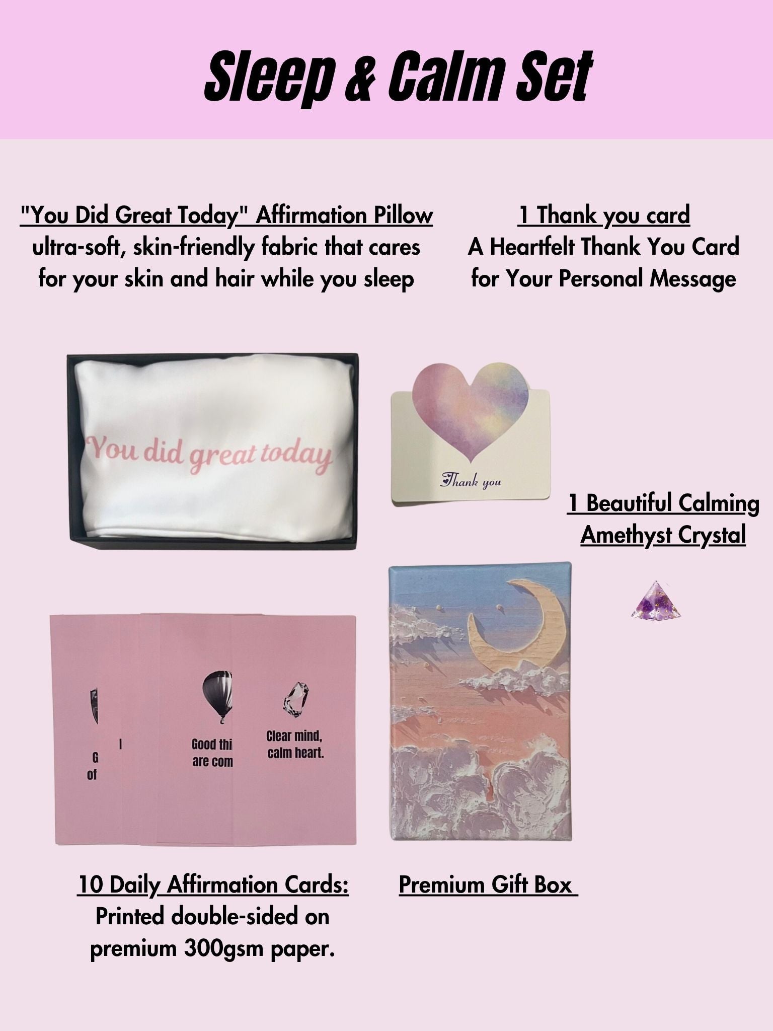 You Did Great Today* Luxury Sleep & Amethyst Affirmation Set