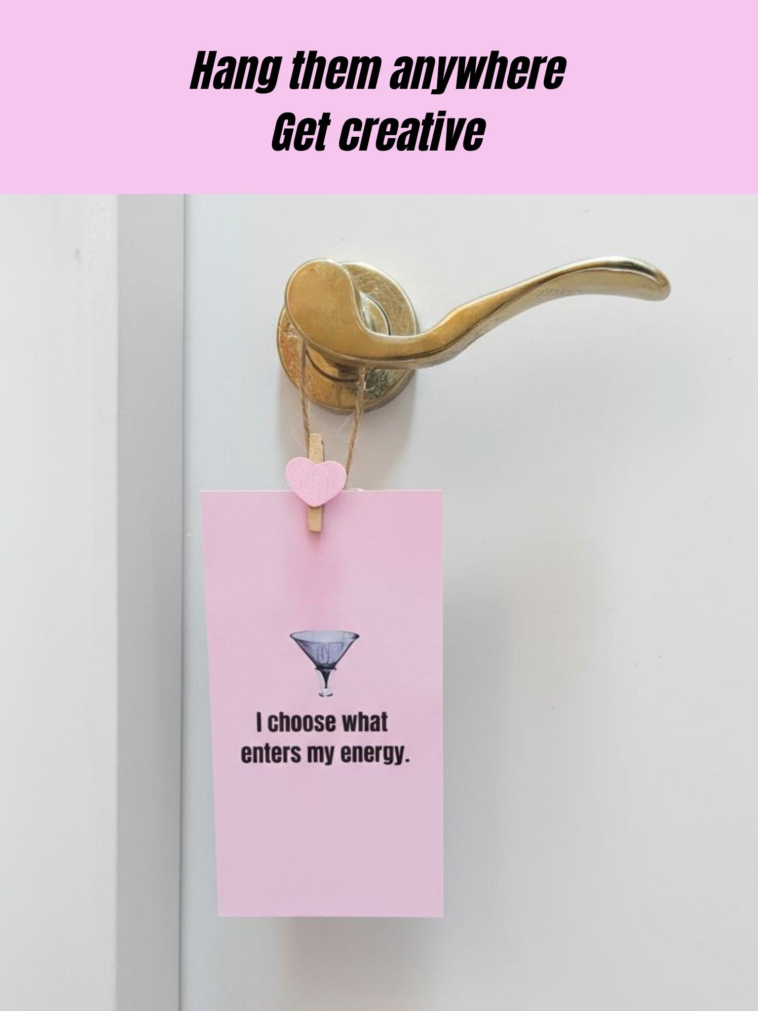 Bad B*tch Energy Affirmation Card Set (with Clips, wooden stand & jute twine)