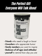 The Badass Jar: 90 Affirmations (with Clips and jute twine)