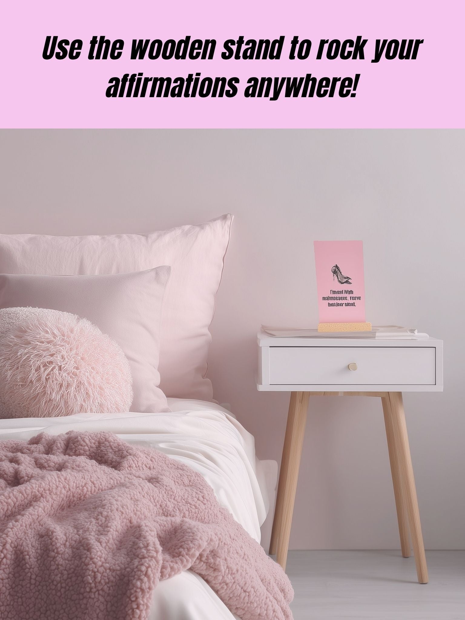 Bad B*tch Energy Affirmation Card Set (with Clips, wooden stand & jute twine)